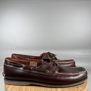 Timberland Men's Classic 2-Eye Boat Shoes Size 14 Brown Leather NEW